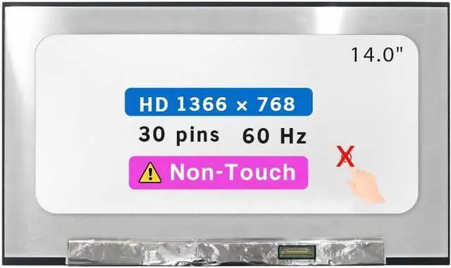 Main image of 14.0" Screen Replacement for Dell Latitude 14 7410 LCD Display Panel 30 pin (HD 1366x768 Non-Touch)