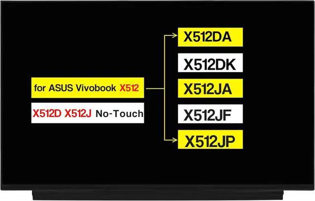 Main image of NUOLAISUN 15.6 Inches New Screen Replacement for ASUS Vivobook X512 X512D X512DA X512DK X512J X512JA X512JF X512JP FHD 1920 * 1080 30 Pins LCD Non-Touch Screen Display Panel