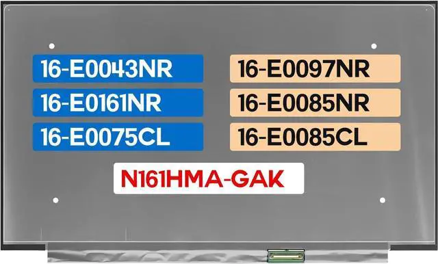 Main image of NUOLAISUN 16.1" Display Panel N161HMA-GAK Compatible with HP Victus 16-e0043nr 16-e0097nr 16-e0161nr 16-e0085nr 16-e0075cl 16-e0085cl FHD 1920 * 1080 40 pins 144HZ LCD Non-Touch Screen Replacement