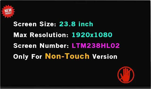 Main image of NUOLAISUN Replacement for HP Pavilion 23.8" 24-R 24-R114 24-R124 All in One OEM LCD Screen 939247-001 LTM238HL02