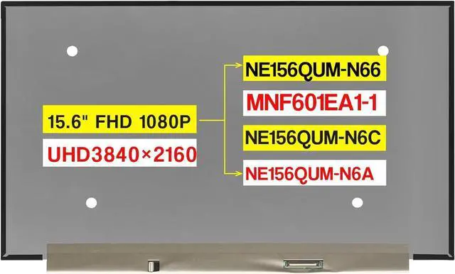 Main image of NUOLAISUN 15.6" Screen Replacement NE156QUM-N66 MNF601EA1-1 NE156QUM-N6C NE156QUM-N6A for Lenovo ThinkPad P15 /P15s / P15V Gen 1 LCD Display Panel UHD 3840(RGB)×2160 40 Pins 60Hz Non-Touch