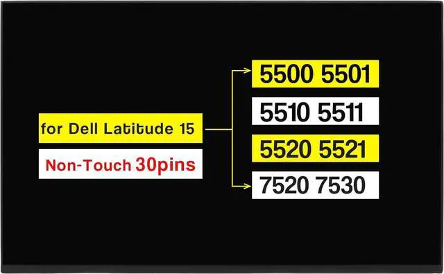 Main image of New Screen Replacement LP156WFC(SP)(M1) for Dell LATITUDE 15 5500 5501 5510 5511 5520 5521 7520 7530 15.6 Inches FHD 1920 * 1080 30 Pins Non-Touch LCD Display Panel (Not for narrow 30 pins)