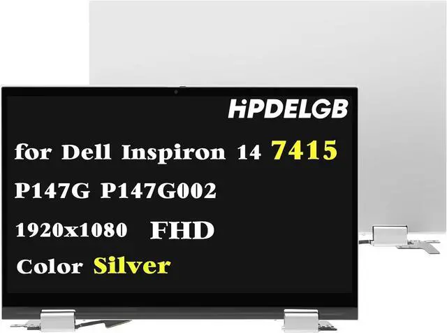 Main image of NUOLAISUN Replacement for Dell Inspiron 5410 7415 2-in-1 P147G P147G002 DP/N DC1RR KRCDD FHD 1920x1080 14.0" LCD Screen Digitizer Display Assembly Silver