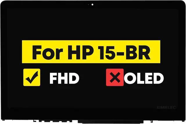 Main image of NUOLAISUN 15.6" LCD Touch Screen Replacement Digitizer Assembly +Bezel for HP Pavilion x360 15-br001cy 15-br001ds FHD 1920 * 1080 30 Pins