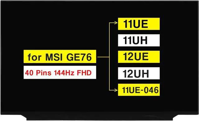 Main image of NUOLAISUN 17.3" Replacement for Acer Nitro 5 AN517-41 AN517-52 AN517-54 FHD 1920x1080 Non-Touch Screen LCD Display Panel (40 Pins 144HZ)
