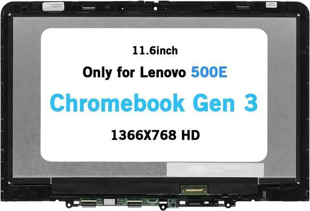 Main image of 11.6" Screen Replacement for Lenovo 500E 300E Chromebook Gen 3 82JB 82JC 82J9 82JA 5D11C95890 5D11C95886 5D11C95891 5D11C95892 5D11C95893 5D11C95894 LCD Digitizer Assembly (Support Stylus/Pen Touch)