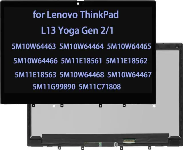 Main image of 5M10W64463 5M10W64464 5M10W64465 5M10W64466 5M11E18561 5M11E18562 5M11E18563 5M10W64468 5M10W64467 5M11G99890 5M11C71808 Screen Replacement for Lenovo ThinkPad L13 Yoga Gen 2 1 LCD Touch Digitizer