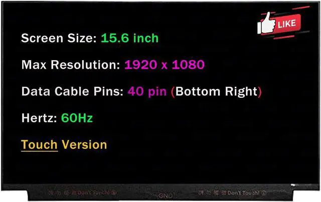 Main image of FHD 1920x1080 40 pins LCD Touch Screen Replacement for HP PROBOOK 450 G8 15.6" Display Panel