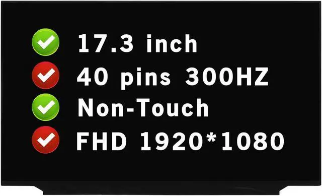 Alt view image 2 of 3 - NUOLAISUN 17.3" Screen Replacement LQ173M1JW03 LQ173M1JW04 B173HAN05.1 LP173WFG-SPV3 for MSI GP75 GE75 GP75 GS75 GP76 GE76 GS76 GT76 GP76 FHD 1920x1080 40 pins 300 HZ LCD Non-Touch Display Panel