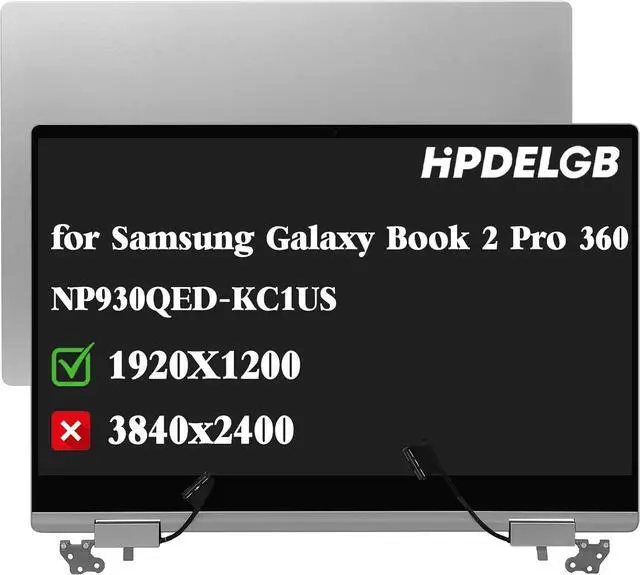 Main image of Replacement for Samsung Galaxy Book 2 Pro 360 NP930QED LCD Touch Screen Assembly Replacement 1920x1080 Display (Black)