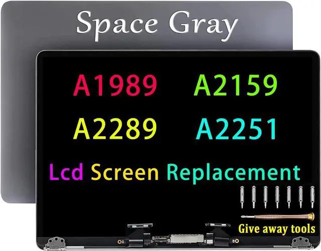 Main image of NUOLAISUN Screen Replacement Compatible with MacBook Pro A1989 A2159 A2289 Retina LCD Screen Display Assembly EMC 3358 3214 3301 3348 (Space Grey)
