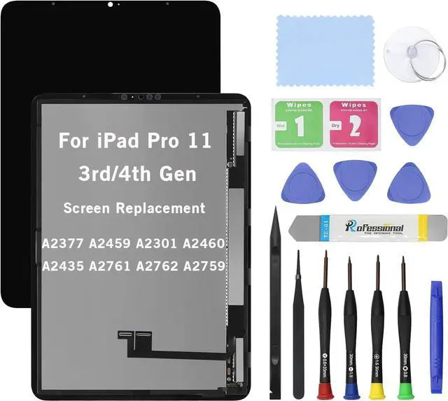 Main image of NUOLAISUN 11" Screen Replacement for iPad Pro 11 3rd 4th Gen 2021 A2377 A2459 A2301 A2460 2022 A2435 A2761 A2762 A2759 OLED LCD Display Glass Touch Digitizer Premium Kit with Tools