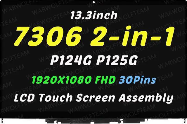 Main image of NUOLAISUN 13.3in FHD LCD Display Touch Screen Digitizer Assembly Touch Control Board with Bezel Compatible with Dell Inspiron 13 7306 2-in-1 P125G P124G002 H1MJ8 0H1MJ8(Only for 30Pins)