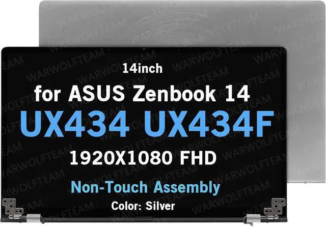 Main image of NUOLAISUN Replacement Whole Hinge-up Assembly for ASUS Zenbook 14 UX434 UX434F UX434FL UX434FLC LCD Screen Digitizer Assembly 14in 1920X1080 FHD (Silver Non-Touch Version)