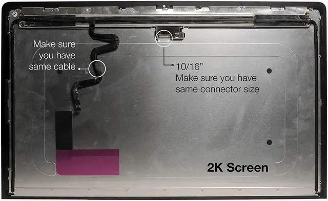 Alt view image 2 of 3 - NUOLAISUN Replacement A1419 2K LCD Display Screen LM270WQ1(SD)(F2) SDF2 LM270WQ1 SD F1 F2 661-7885 Compatible with iMac 27" 2012 2013 MD095/096 ME088/089 661-7169 EMC:2546 2K Version