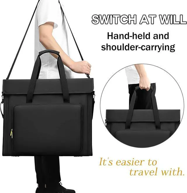 Alt view image 6 of 7 - 21/24 inch computer bag monitor carrying case Compatible with iMac All in One Monitor LCD Screens Desktop Computer Travel Storage Carrying Bag with Accessories Pocket, Shoulder Strap Black