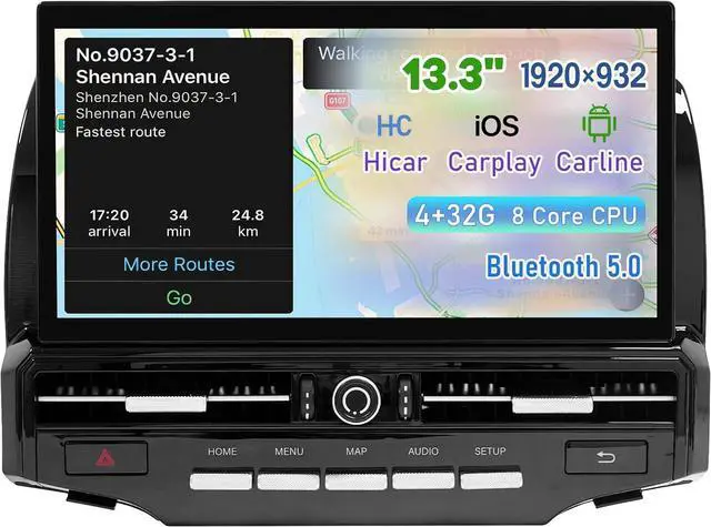 Main image of NUOLAISUN Replacement for Toyota 4Runner Radio Head Unit 2009-2022 Black Upper 13.3" Android TS10, 4+32G, Wireless CarPlay & Android Auto, GPS Navigation AHD Backup