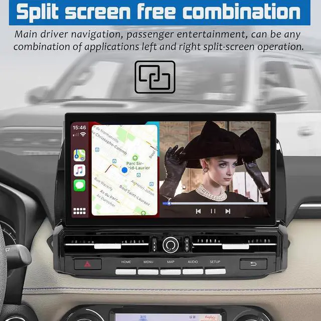 Alt view image 5 of 7 - NUOLAISUN Replacement for Toyota 4Runner Radio Head Unit 2009-2022 Black Upper 13.3" Android TS10, 4+32G, Wireless CarPlay & Android Auto, GPS Navigation AHD Backup