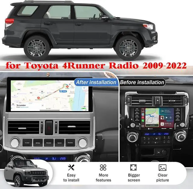 Alt view image 3 of 6 - NUOLAISUN Car Stereo Upgrade Replacement for Toyota 4Runner Radio 2009-2022 Silver 12.3" Android Head Unit TS10, 4+32G, Easy Install, Wireless CarPlay, GPS Navigation AHD Backup Camera