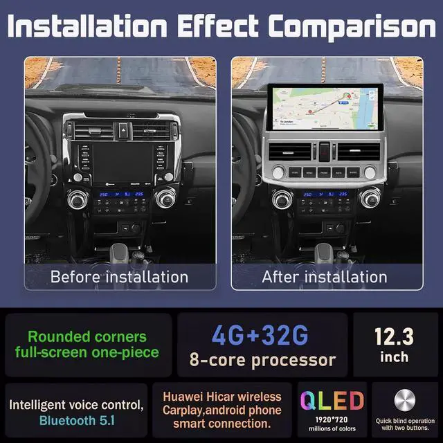 Alt view image 5 of 6 - NUOLAISUN Car Stereo Upgrade Replacement for Toyota 4Runner Radio 2009-2022 Silver 12.3" Android Head Unit TS10, 4+32G, Easy Install, Wireless CarPlay, GPS Navigation AHD Backup Camera