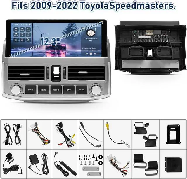 Alt view image 6 of 6 - NUOLAISUN Car Stereo Upgrade Replacement for Toyota 4Runner Radio 2009-2022 Silver 12.3" Android Head Unit TS10, 4+32G, Easy Install, Wireless CarPlay, GPS Navigation AHD Backup Camera