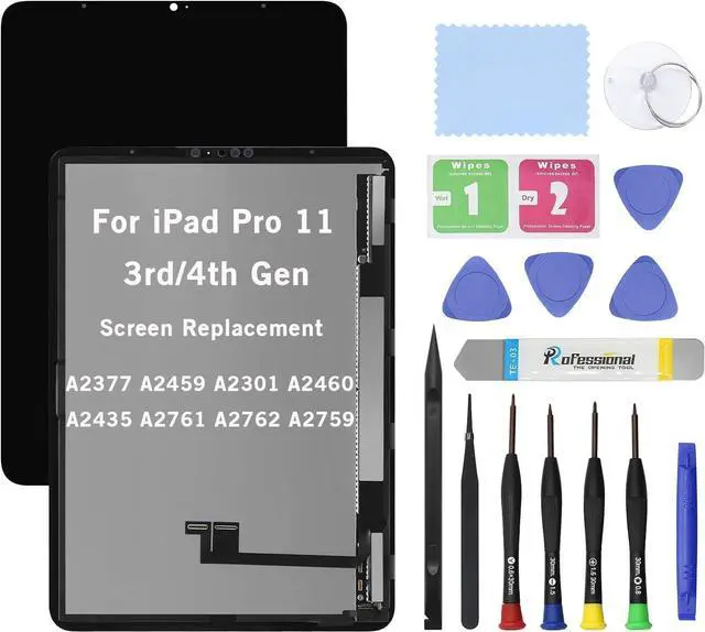 Main image of NUOLAISUN Screen Replacement for iPad Pro 11 3rd 4th Gen A2377 A2459 A2301 A2460 2022 A2435 A2761 A2762 A2759 LCD Display Glass Touch Digitizer Premium Kit with Tools
