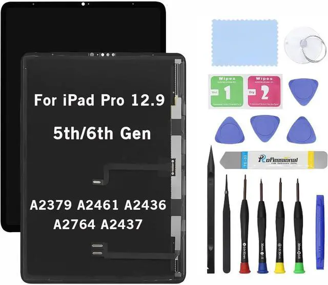 Main image of NUOLAISUN 12.9" Screen Replacement for iPad Pro 12.9" 5th 6th Gen Generation 2021 2022 A2379 A2461 A2436 A2764 A2437 LCD Assembly and Glass Touch Digitizer Premium Repair Kit with Tools