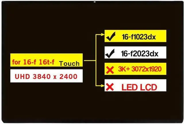 Main image of NUOLAISUN 16 Inches LCD Touch Screen Replacement Digitizer Assembly for HP Spectre X360 2-in-1 16-F OLED UHD