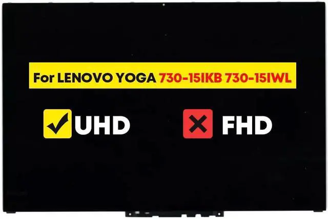 Main image of NUOLAISUN 15.6" Digitizer Assembly for Lenovo Yoga 730-15 730-15IKB 730-15IWL 81CU 81JS 5D10Q89745 LCD Touch Screen Replacement 4K UHD 40 Pin with Bezel