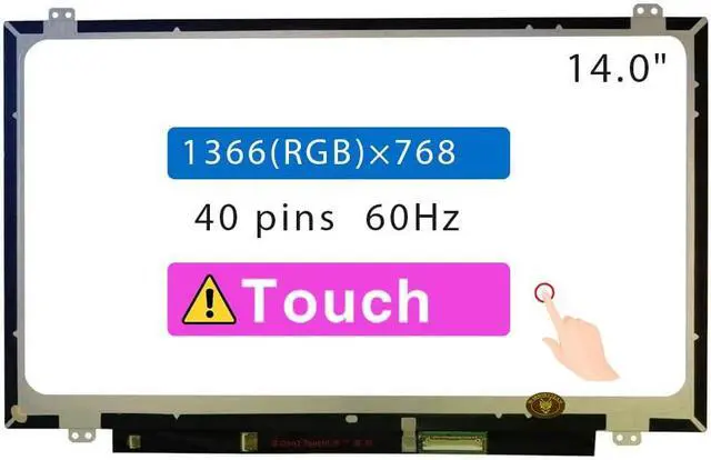 Main image of NUOLAISUN 14.0" Screen Replacement for HP Chromebook 14-DB0060NR 14-DB0070NR L46553-001 HD 1366 * 768 40 pins 60HZ LCD Touch Display Panel