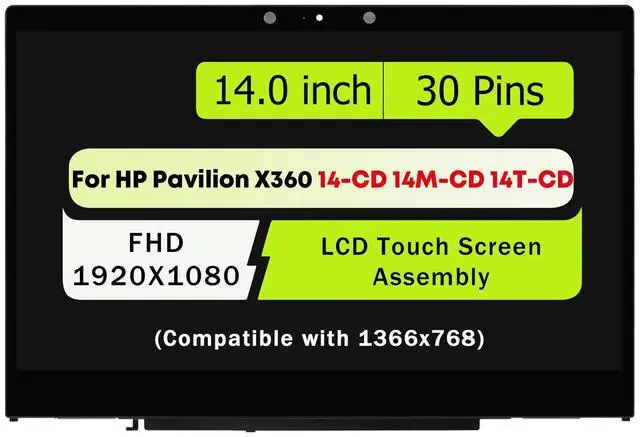 Main image of NUOLAISUN FHD LCD Touch Screen Assembly 14.0" For HP Pavilion x360 14-cd1055cl 14-cd1951cl