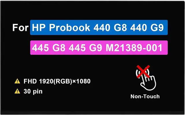 Main image of NUOLAISUN 14" Screen Replacement for HP Probook 440 G8 440 G9 445 G8 445 G9 M21389-001 FHD 1920x1080 30 pin 60Hz Non-Touch LCD Display Panel