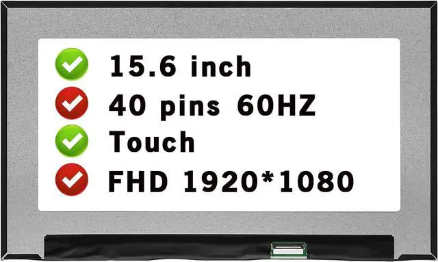 Main image of NUOLAISUN NV156FHM-T05 NV156FHM T05 FHD 1920x1080 40 pin 60Hz 15.6" Touch LCD Screen Replacement Display Panel (Without Bracket)