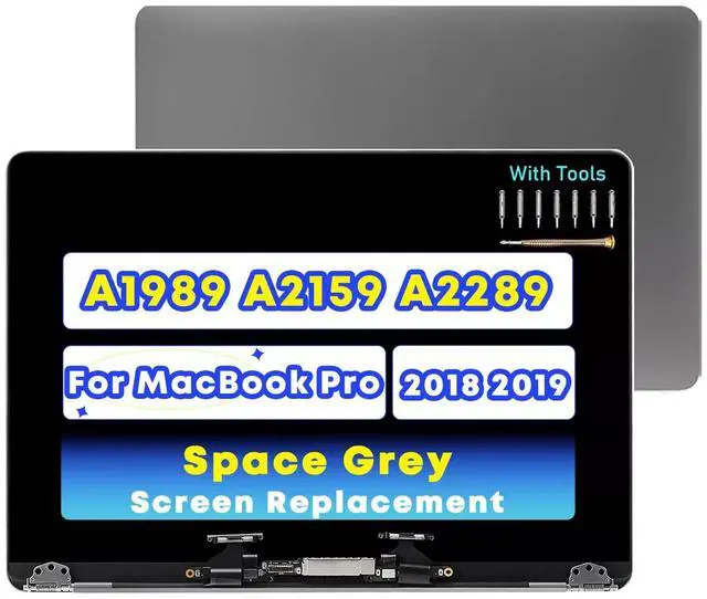 Main image of NUOLAISUN 13.3" New Screen Replacement for MacBook Pro A1989 A2159 A2289 Late 2018 Mid 2019 EMC 3214 EMC 3358 EMC 3301 LCD Screen Retina Display Full Assembly (Gray)