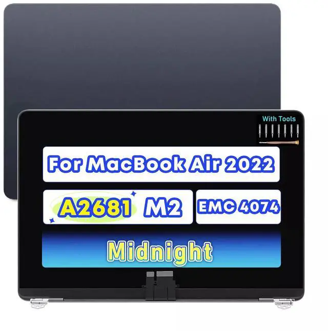 Main image of NUOLAISUN 13.6" Screen Replacement Assembly for MacBook Air A2681 2022 M2 EMC 4074 MLXW3LL/A MLY33LL/A MLY43LL/A MLY03LL/A LCD Display Panel 2560X1664 (Midnight)