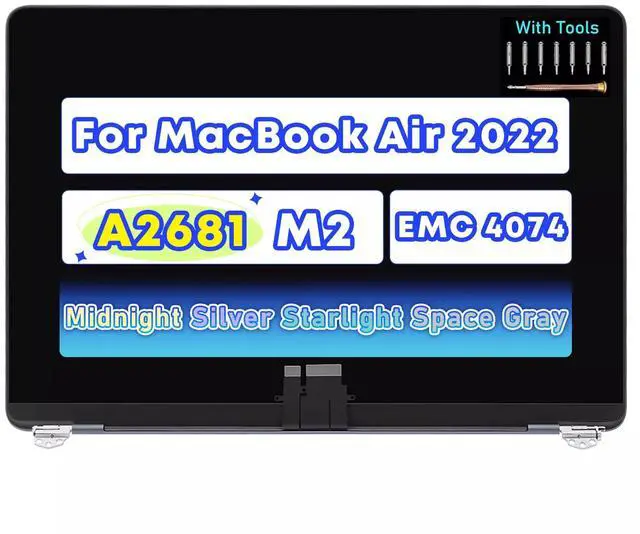 Main image of NUOLAISUN 13.6" Screen Replacement Assembly for MacBook Air A2681 2022 M2 EMC 4074 MLXW3LL/A MLY33LL/A MLY43LL/A MLY03LL/A LCD Display Panel 2560X1664 (Starlight)