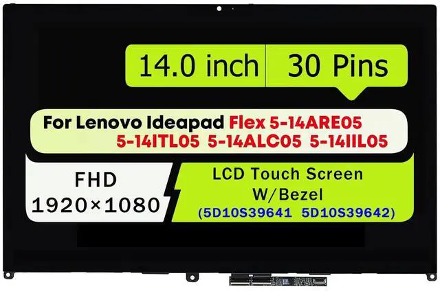 Main image of NUOLAISUN LCD Touch Screen Assembly W/Bezel For IdeaPad Flex 5 14ALC05 14IIL05 5D10S39641