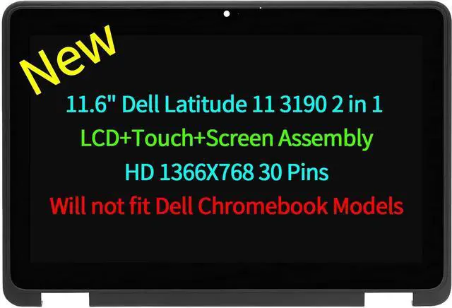 Main image of NUOLAISUN 11.6'' For Dell Latitude 3190 2 in 1 LCD Touch Screen Display Assembly Digitizer