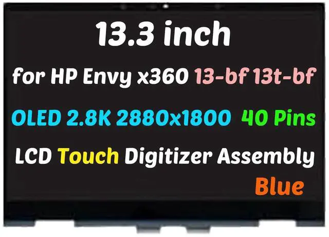 Main image of NUOLAISUN 13.3 for HP ENVY x360 13-bf0797nr OLED LCD Touch Screen Digitizer Assembly 40pin