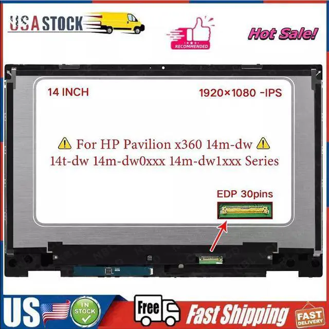 Main image of NUOLAISUN For HP Pavilion x360 14-DW0010NA L83940-1j1 FHD LCD Touch Screen Assembly