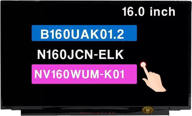 Main image of NUOLAISUN 16.0" Screen Replacement for Lenovo ThinkBook 16 G6 IRL ABP 21KH 21KK / 16 G7 IML ARP 21MS 21MW 5D11K06186 B160UAK01.2 N160JCN-ELK NV160WUM-K01 WUXGA 1920x1200 40 Pin LCD Touch Display Panel