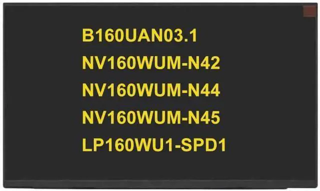 Main image of NUOLAISUN 16.0" Screen Replacement for B160UAN03.1 NV160WUM-N42 NV160WUM-N44 NV160WUM-N45 LP160WU1-SPD1 FHD 1920×1200 60Hz 30Pin LCD Non-Touch Display Panel