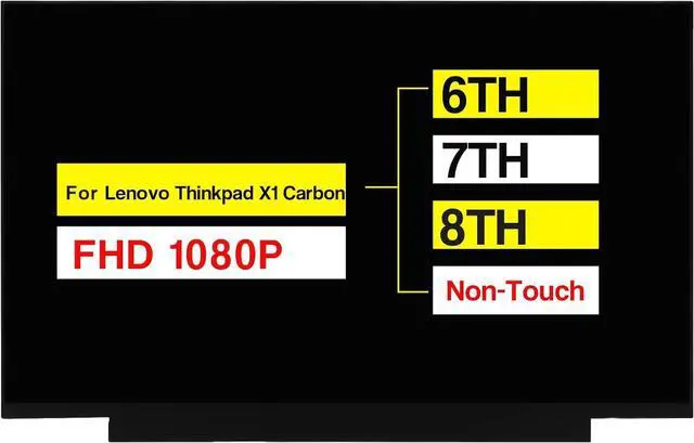 Main image of NUOLAISUN 14.0" Replacement for Lenovo Thinkpad X1 Carbon 6TH 7TH 8TH Gen FRU 00NY435 01YN149 01YN155 01YN154 FHD 1920×1080 30 Pins Non-Touch Screen LCD Display Panel (Not for HD/Touch Version)