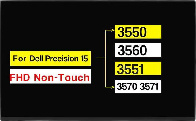 Main image of NUOLAISUN 15.6" New Screen Replacement for Dell Precision 15 3550 3560 3551 3570 3571 P104F FHD 1920×1080 30 Pins 60HZ LCD Non-Touch Screen Display Panel (Not for 30pins Narrow)