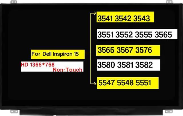 Main image of NUOLAISUN 15.6" Replacement for Dell Inspiron 15 3541 3542 3543 3551 3552 3555 3565 3567 3558 3576 3580 3581 3582 5547 5548 5551 Screen LCD Display Panel (HD 1366×768 30 Pins Non-Touch)