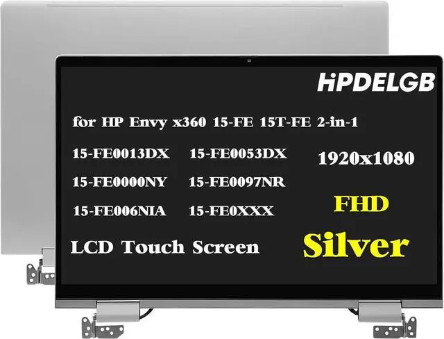 Main image of NUOLAISUN Replacement for HP Envy X360 2-in-1 15-FE 15T-FE 15-FE0013DX 15-FE0053DX 15-FE0000NY 15-FE0097NR 15-FE006NIA 15-FE0XXX 1920x1080 LCD Touch Screen Digitizer Display Assembly Silver