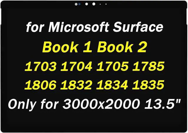 Main image of Replacement 13.5" for Microsoft Surface Book 1 1703 1704 1705 1706 LED LCD Display Touch Screen Digitizer Assembly VVX14P048M00 TDM13056(F1) V1.0 3000x2000 IPS (Not for Surface Book 3 Screen)