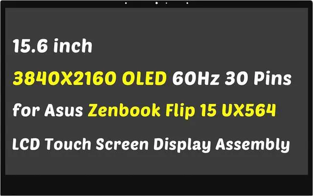 Main image of HOULISE Replacement for Asus Zenbook Flip OLED 15 UX564 2-in-1 UX564E UX564P UX564EH UX564EI UX564PH UX564PI UX564I 13NB0SC1AM0131 1920X1080 14.0" 30Pin LCD Touch Screen Display Digitizer Assembly