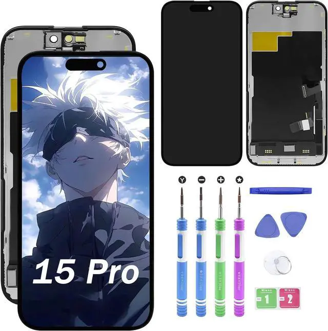 Main image of Replacement for iPhone 15 Pro (Model A2848 A3101 A3102 A3104) 2023 Year 6.1 inch LCD Display Digitizer Panel (Repair) LED Screen Assembly with Repair Tools
