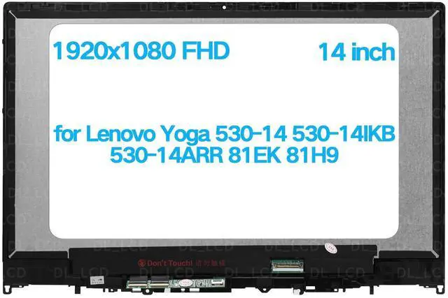 Main image of NUOLAISUN LCD Display Touch Screen Glass N140BGA-EA4 Rev.C2 for Lenovo Yoga 530-14IKB 81EK